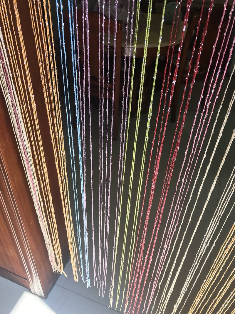 Eyotool 1x2 M Door String Curtain Rare Flat Thread Fringe Panel Room Divider Cute Strip Tassel for Wedding Coffee House Restaurant Parts (Multicolor) - Image 3